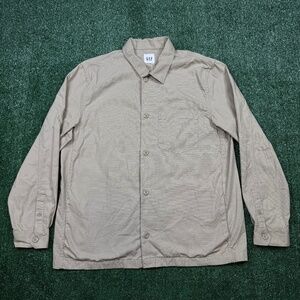 Vintage Y2K Gap Ripstop Shirt Jacket Men's Size L Brown Lightweight Army-Style